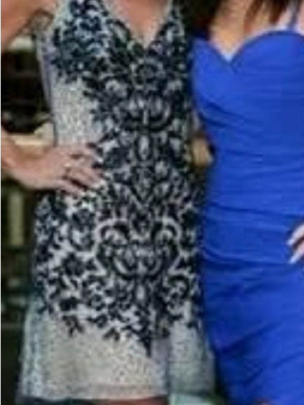 Elegant Black & Cream Lace Cocktail Dress